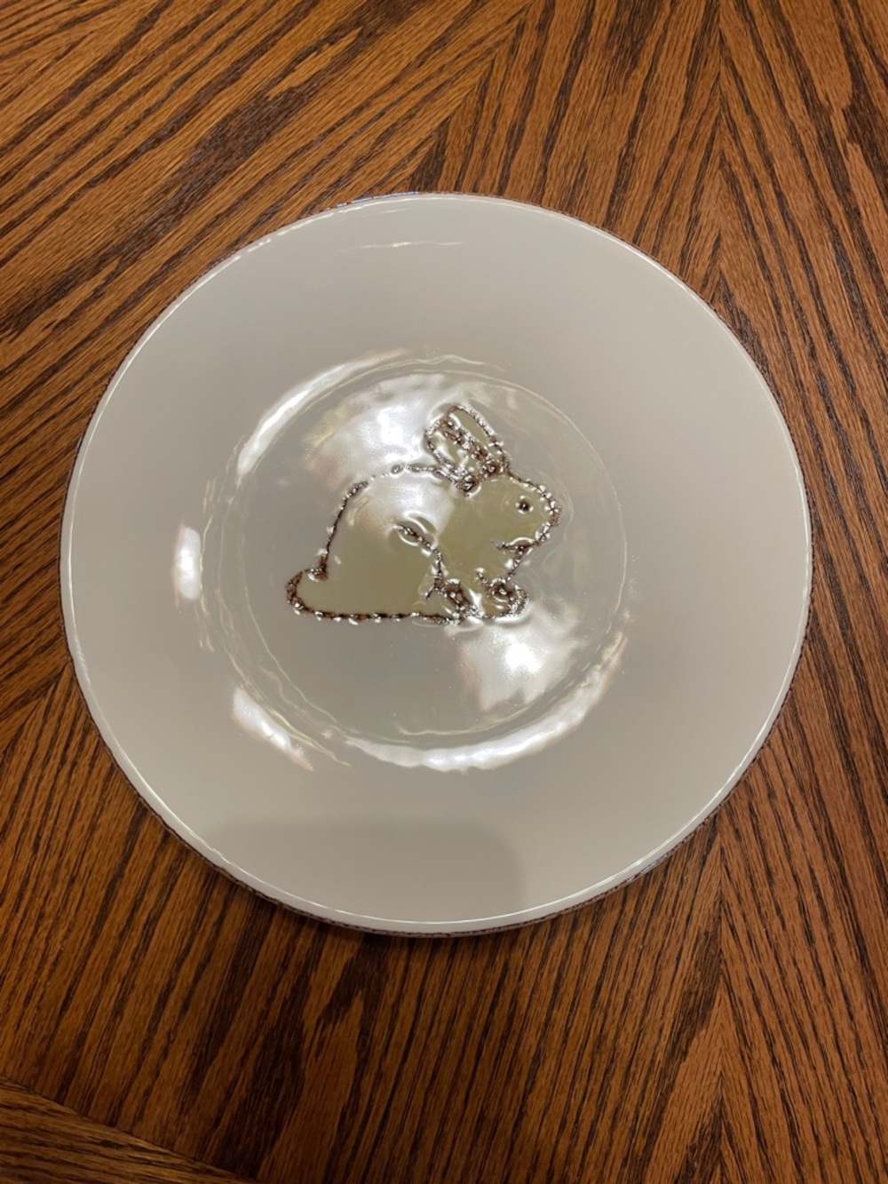 Yellow Rabbit Ceramic Luncheon Plate 8.5" Rustic Farmhouse Style - Picture 2 of 5
